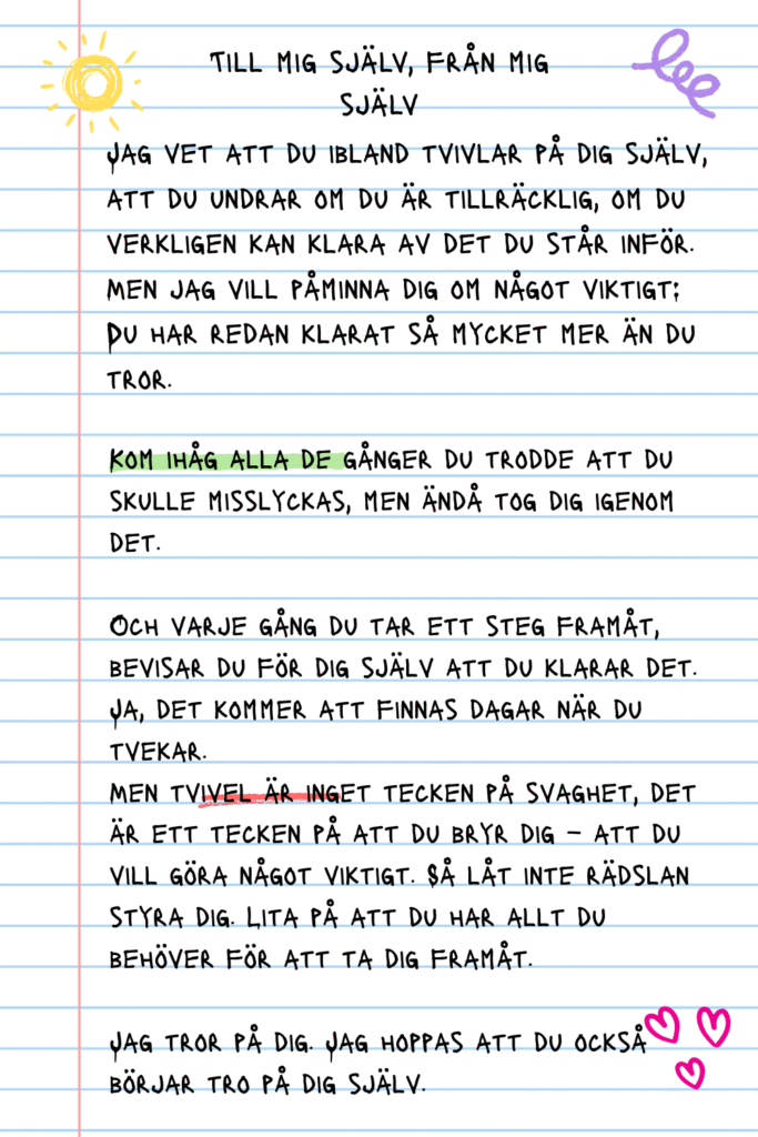 Brev om självförtroende.